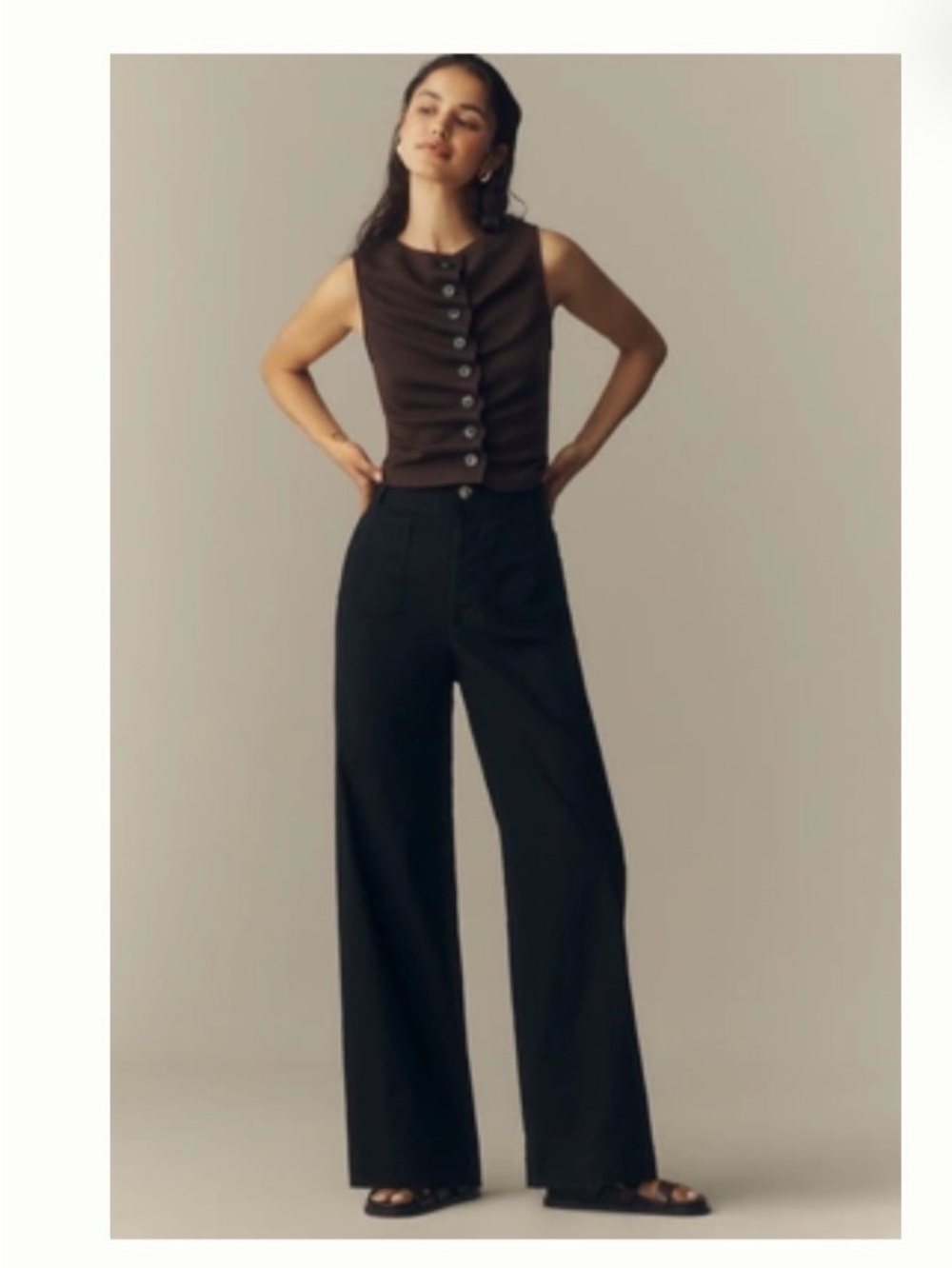 MAEVE COLETTE HIGH-RISE WIDE-LEG FULL-LENGTH PANTS IN MAGIC FABRIC - Picture 3 of 4
